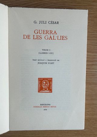 Guerra de les Gàl.lies. Bilingüe català-llatí