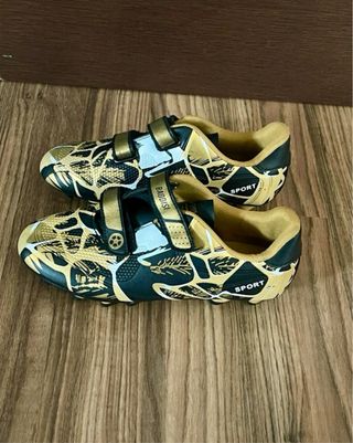 Botas ciclismo doradas y negras T37