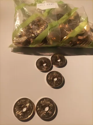25 Monedas 25 Pesetas año 2001