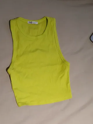 Top Zara Amarillo neon Talla XS