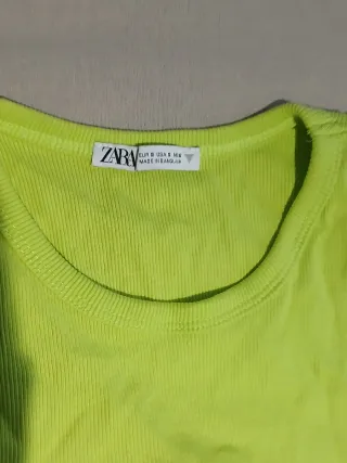 Top Zara Amarillo neon Talla XS