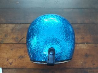Casco metal flake blu
