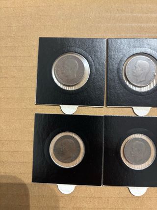 6 Monedas de 5 y 10 ctmos Italia