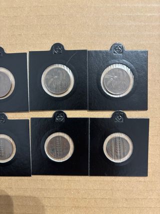 6 Monedas de 5 y 10 ctmos Italia