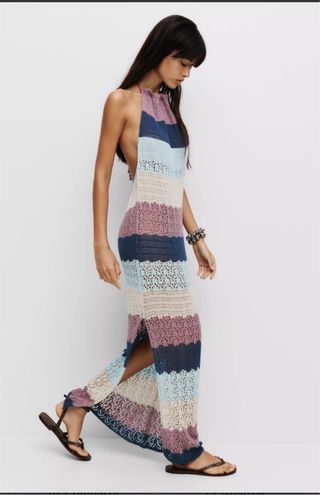 Vestido midi crochet Pull&Bear talla única