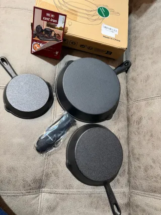 Set 3 Sartenes Hierro Fundido NUEVAS!!