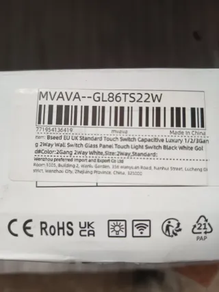 Módulo Interruptor Táctil Doble BSEED Zigbee