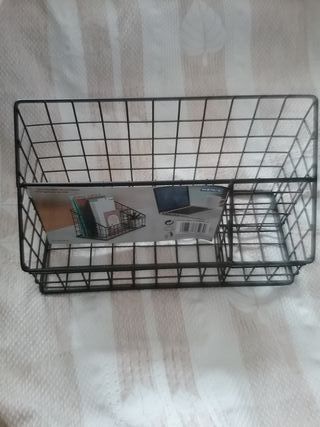 Organizador de escritorio metálico negro