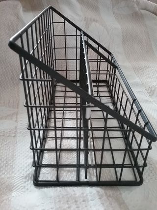 Organizador de escritorio metálico negro