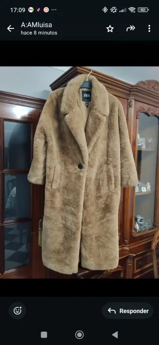 Abrigo largo ZARA mujer marrón