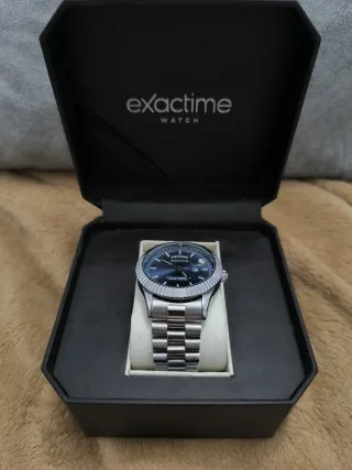 Reloj Exactime Esfera Azul y Plata