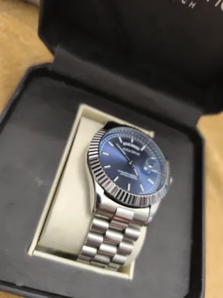 Reloj Exactime Esfera Azul y Plata