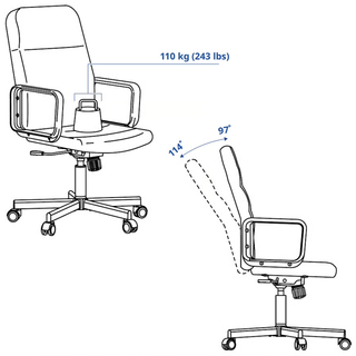 Silla giratoria de oficina negra