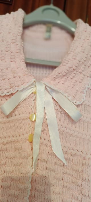 Conjunto Mañanita y Camisón Rosa