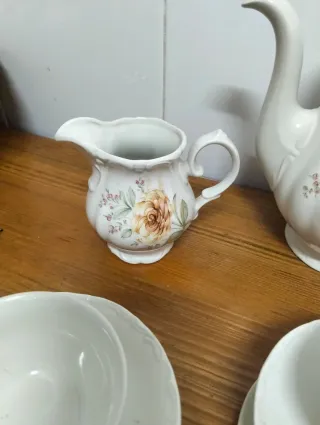 Juego de café Pontesa porcelana floral