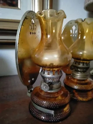 Coppia lampade ad olio anni '60