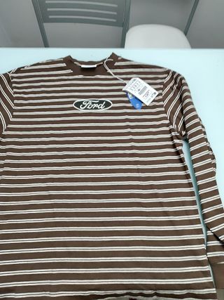 Camiseta Ford Rayas Marrón Talla M