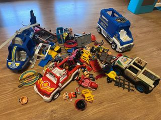 Lote Pinypon: Helicóptero, Camiones y Figuras