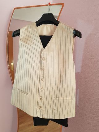 Traje de novio Caramelo negro y blanco