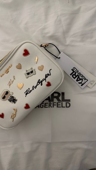 Bolso KL blanco y dorado