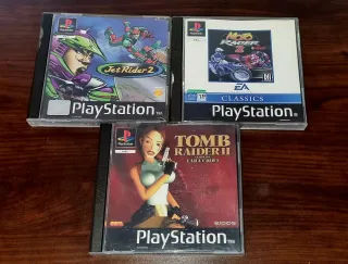 Lote PS1: Consola, 3 Juegos, Mando y Memory Card