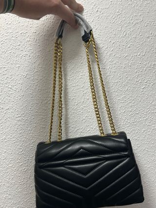 Bolso YSL Negro Piel Dorado