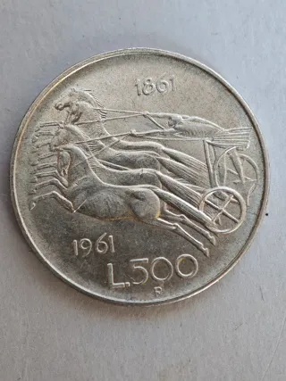 500 Lire Argento Centenario Italia 1861-1961