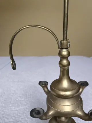 ANTIGUA LAMPARA ACEITE FLORENTINA 4 BRAZOS BRONCE