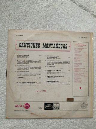 Vinilo Coral Salvé de Laredo  Canciones montañesas