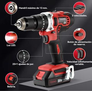 Taladro Atornillador Inalámbrico TEENO 20V