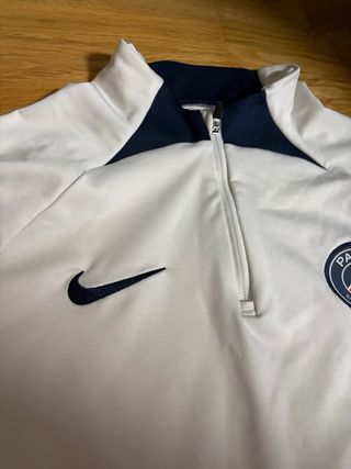 Sudadera PSG Nike Blanca Media Cremallera