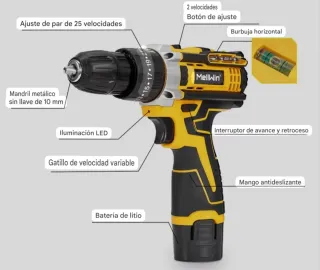 Taladro Atornillador Recargable Accesorios