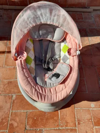 Hamaca eléctrica para bebé rosa