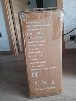 Hamaca eléctrica para bebé rosa