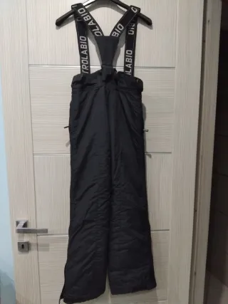 Pantaloni sci neri con bretelle 10 /11 anni