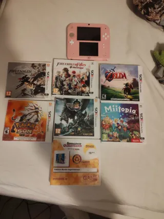Nintendo 2DS Rosa con 7 giochi