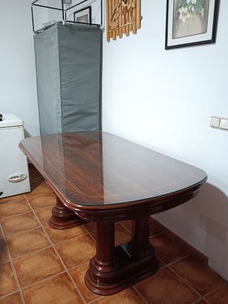 Mesa comedor extensible madera con cristal