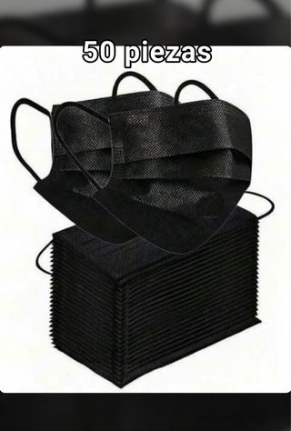 50 Mascarillas Quirúrgicas Negras