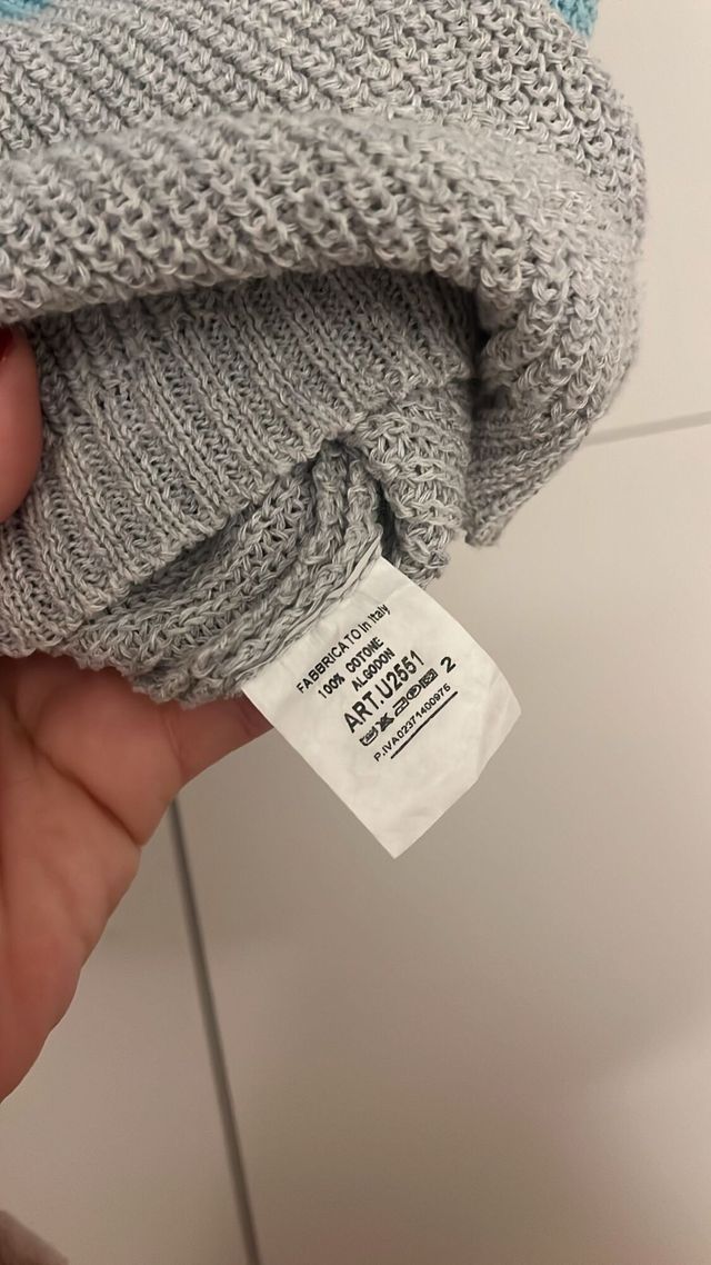 Chaleco de punto rayas azul y gris Talla M