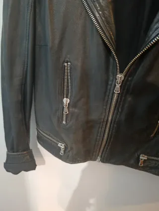 Cazadora de piel Carol Negra