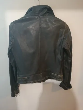 Cazadora de piel Carol Negra