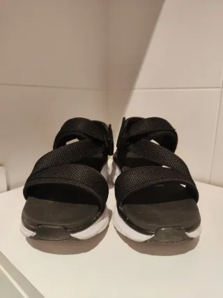 Sandalias Skechers D Lux Walker Mujer Negras