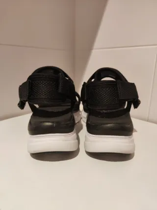 Sandalias Skechers D Lux Walker Mujer Negras