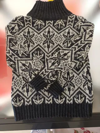 Jersey mujer cenefas negro y blanco