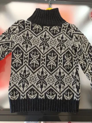 Jersey mujer cenefas negro y blanco