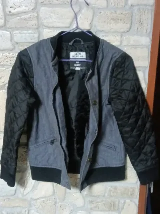 Giubbotto bimbo bomber denim e trapuntato