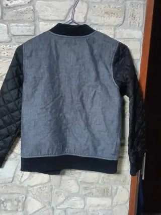 Giubbotto bimbo bomber denim e trapuntato