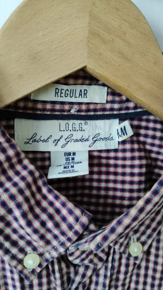 Camisa H&M cuadros rojos y azules Talla M