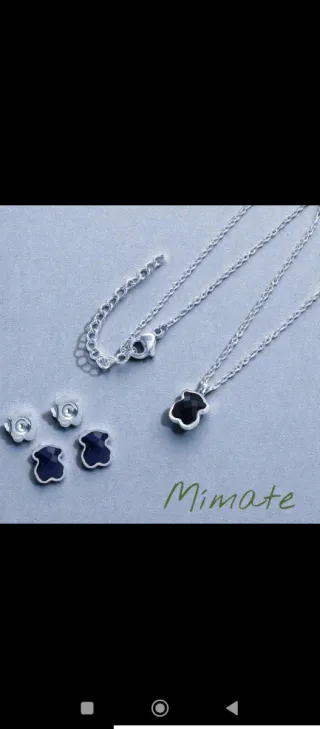 Conjunto de Joyas Oso Negro y Azul