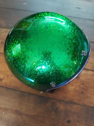 Casco metal flake green